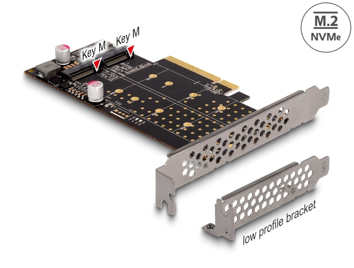 Delock 89837 Pci Express X8 Card To 2 X Internal Nvme M.2 Key M - Bifurcation