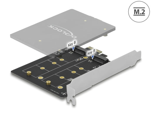 Delock 90432 Pci Express X1 Card To 2 X Internal M.2 Key B