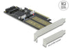 Delock 90486 Pci Express X16 Card To M.2 Key B + Nvme M.2 Key M + Msata