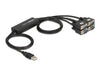 Delock 61887 Adapter Usb 2.0 Type-A Male > 4 X Serial Rs-232 Db9 Male