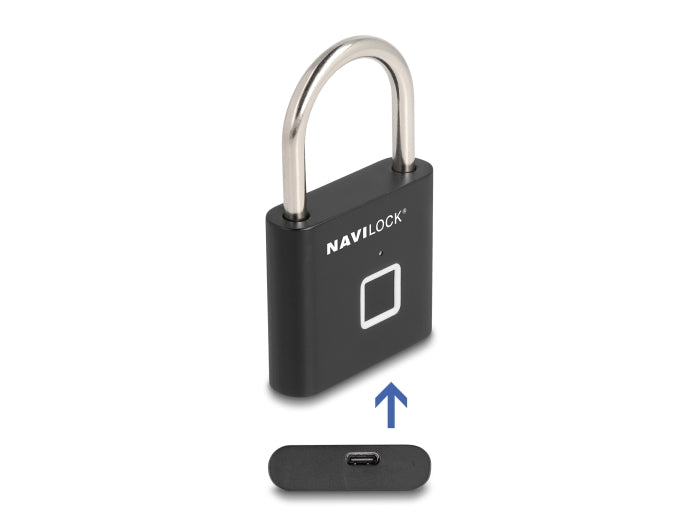 Navilock 20965 Padlock With Fingerprint 75 X 45 X 13 Mm Black