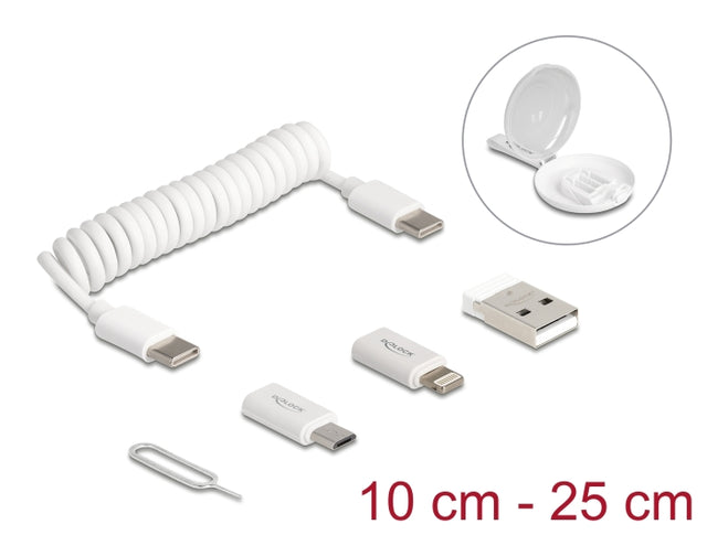 Delock 66612 5 In 1 Usb Data And Charging Cable And Adapter Set Pd 3.0 60 W