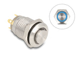 Delock 20984 Push Button For Installation 12 Mm 4 X Solder Connection Led Blue