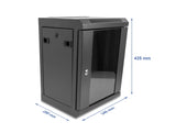 Delock 43418 10″ Network Cabinet With Glass Door 8U Black