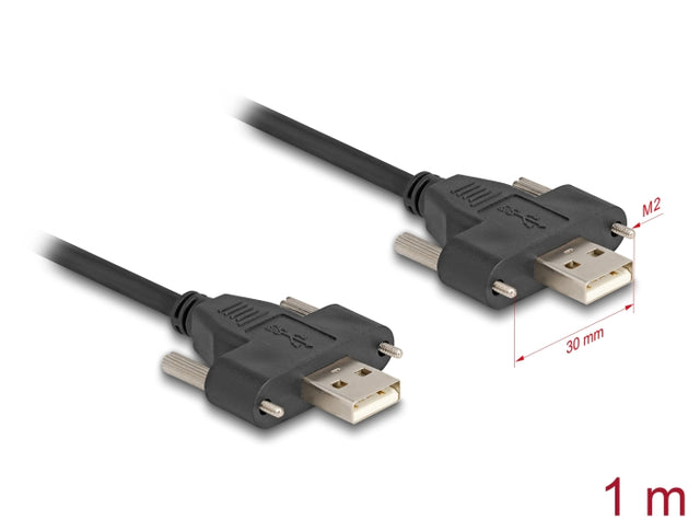 Delock 80479 Usb 2.0 Cable Type-A Male To Male With Screw Distance