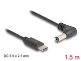 Delock 85399 Usb Type-C™ Power Cable To Dc 5.5 X 2.5 Mm Male Angled 1.5 M