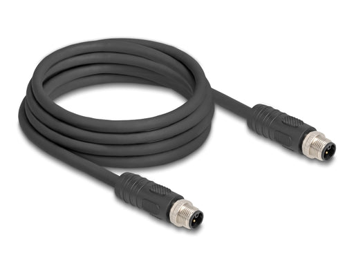 Delock 80516 M12 Cable L-Coded 4 Pin Male To Male Pur