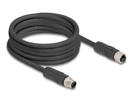 Delock 80522 M12 Cable L-Coded 4 Pin Male To Female Pur