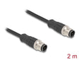 Delock 80848 M12 Cable D-Coded 4 Pin Male To Male Pvc 2 M