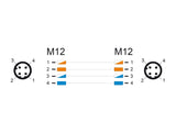 Delock 80848 M12 Cable D-Coded 4 Pin Male To Male Pvc 2 M