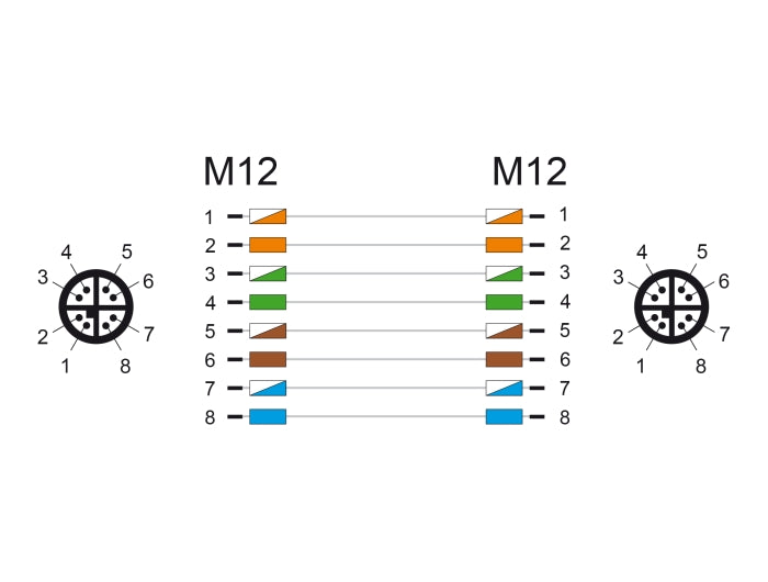 Delock 80864 M12 Cable X-Coded 8 Pin Male To Male Pvc 2 M