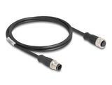 Delock 80844 M12 Cable D-Coded 4 Pin Male To Female Pvc 1 M