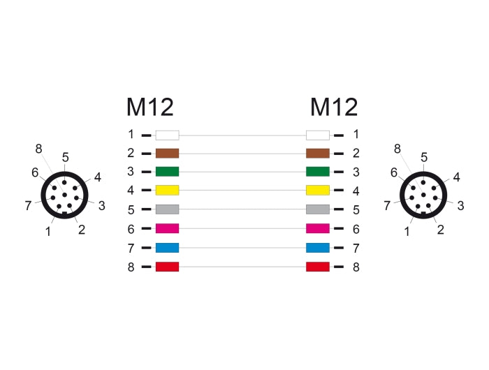 Delock 80806 M12 Cable A-Coded 8 Pin Male To Male Pvc 1 M
