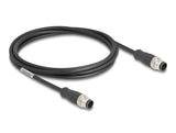 Delock 80807 M12 Cable A-Coded 8 Pin Male To Male Pvc 2 M