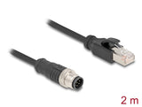 Delock 80810 M12 Cable A-Coded 8 Pin Male To Rj45 Male Pvc 2 M