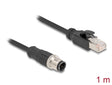 Delock 80850 M12 Cable D-Coded 4 Pin Male To Rj45 Male Pvc 1 M