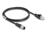 Delock 80850 M12 Cable D-Coded 4 Pin Male To Rj45 Male Pvc 1 M