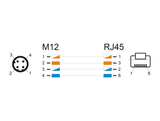Delock 80850 M12 Cable D-Coded 4 Pin Male To Rj45 Male Pvc 1 M