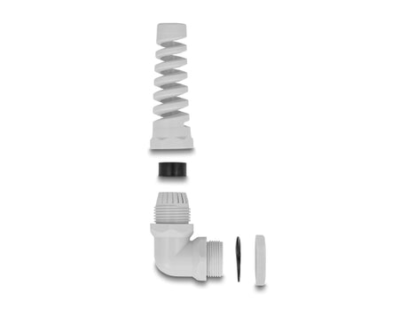 Delock 60582 Cable Gland With Strain Relief 90° Angled Pg9 Grey