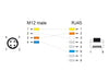 Delock 80426 M12 Cable D-Coded 4 Pin Male To Rj45 Male Pur (Tpu) 1 M