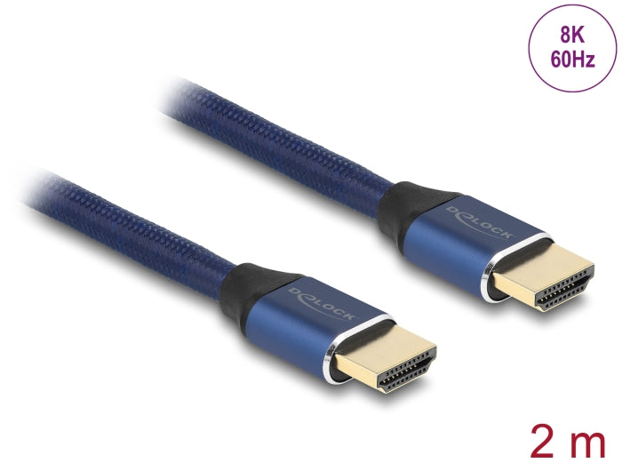 Delock 85447 Ultra High Speed Hdmi Cable 48 Gbps 8K 60 Hz Blue 2 M Certified