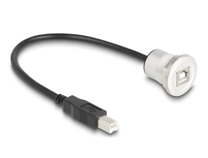 Delock 88182 Usb 2.0 Type-B Built-In Female With Cable Plug 30 Cm Aluminium