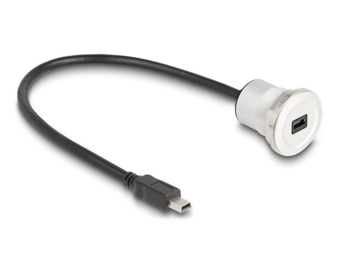 Delock 88186 Usb 2.0 Mini-B Built-In Female With Cable Plug 30 Cm Aluminium