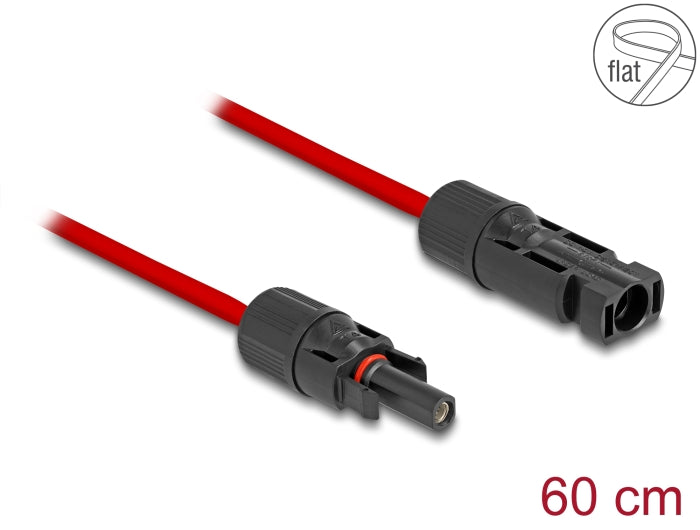 Delock 60674 Dl4 Solar Flat Cable Male To Female 60 Cm Red