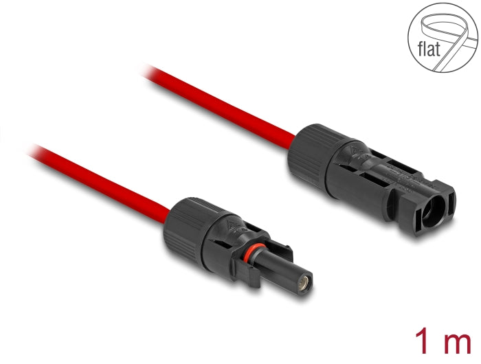 Delock 60676 Dl4 Solar Flat Cable Male To Female 1 M Red