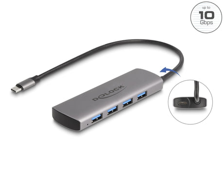 Delock 64293 Usb 10 Gbps 4 Port Usb Type-A Hub With Usb Type-C™ Connector