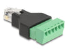 Delock 66590 Rj12 Plug To Terminal Block Adapter 6 Pin 2-Part