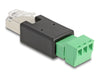 Delock 66607 Rj45 Plug To Terminal Block Adapter 3 Pin 2-Part