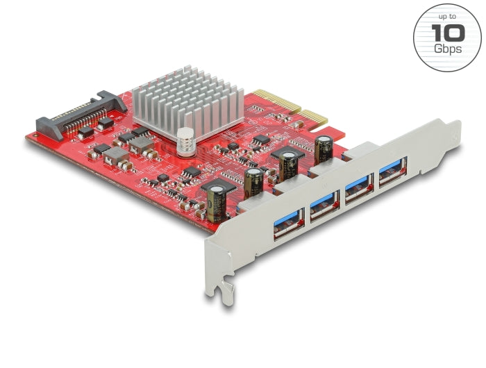 Delock 90481 Pci Express X4 Card To 4 X External Superspeed Usb 10 Gbps