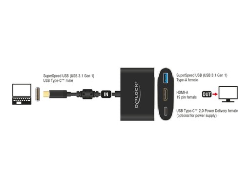 Delock 62991 Adapter Usb Type-C™ Male > Hdmi Female + Usb Type-A + Usb Type-C™