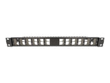 Delock 67042 19″ Keystone Patch Panel 24 Port Angled With Strain Relief Black