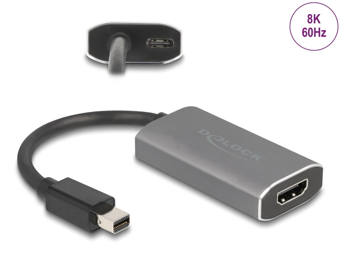 Delock 63200 Active Mini Displayport 1.4 To Hdmi Adapter 8K With Hdr Function