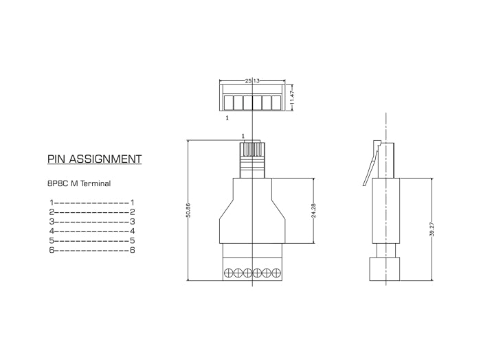 Delock 66590 Rj12 Plug To Terminal Block Adapter 6 Pin 2-Part