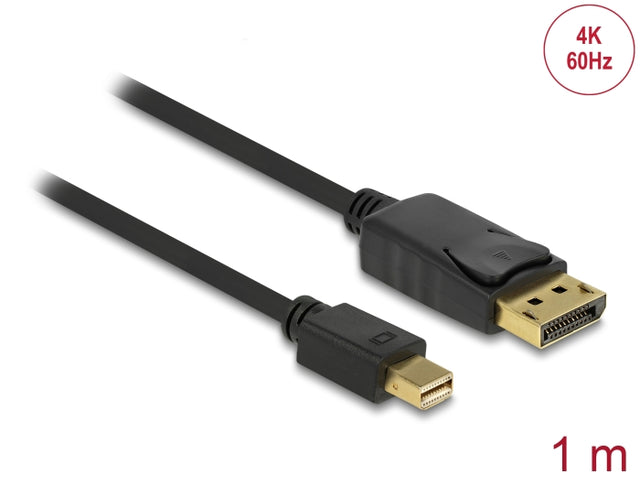 Delock 82698 Cable Mini Displayport 1.2 Male > Displayport Male 4K 60 Hz 1.0 M