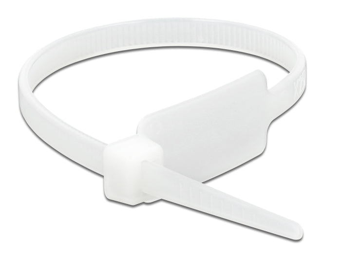 Delock 18956 Cable Tie With Label Tap L 190 X W 4.8 Mm White 10 Pieces