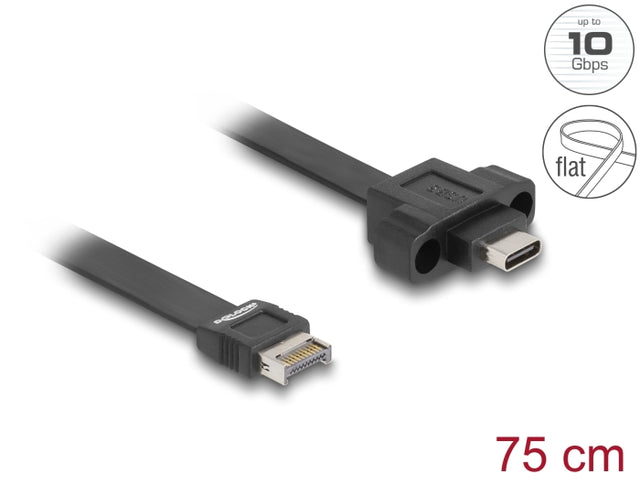 Delock 85760 Usb 10 Gbps Flat Cable Type-E Key A 20 Pin Male