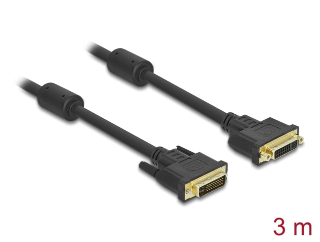 Delock 83108 Extension Cable Dvi 24+5 Male > Dvi 24+5 Female 3 M Black