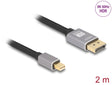 Delock 81092 Mini Displayport To Displayport Cable 8K 60 Hz 2 M Grey Metal