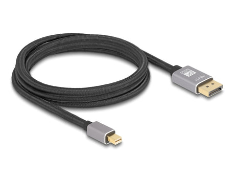 Delock 81092 Mini Displayport To Displayport Cable 8K 60 Hz 2 M Grey Metal