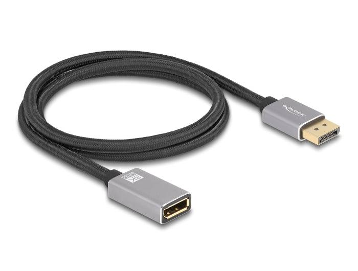 Delock 81079 Displayport Extension Cable 8K 60 Hz 1 M Grey Metal Without Latch