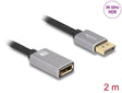 Delock 81080 Displayport Extension Cable 8K 60 Hz 2 M Grey Metal Without Latch