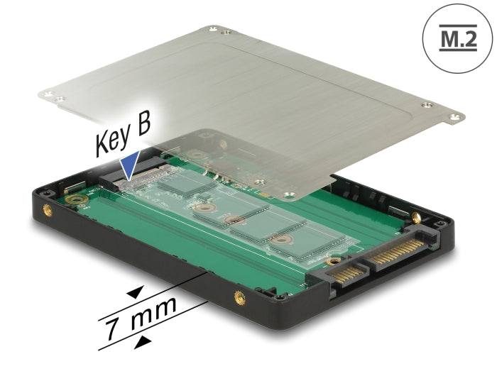Delock 62792 2.5″ Converter Sata 22 Pin > M.2 With Enclosure