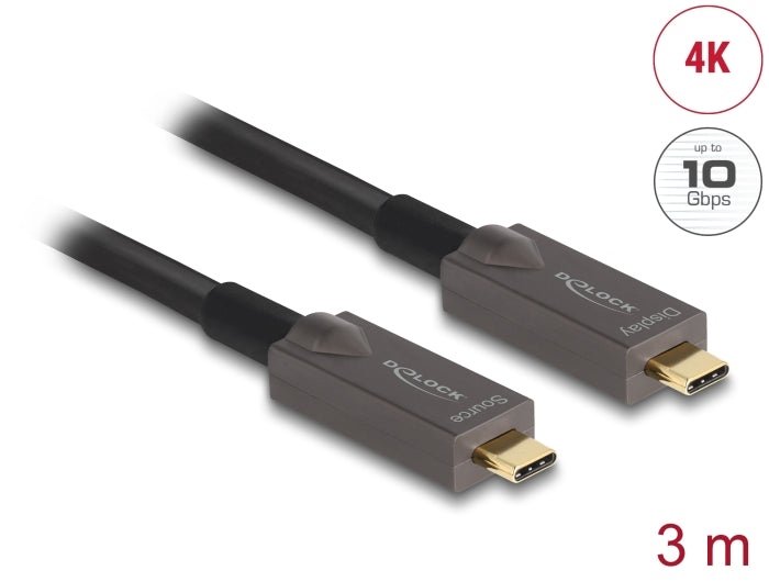 Delock 84144 Active Optical Usb-C™ Video + Data + Pd Cable 3 M