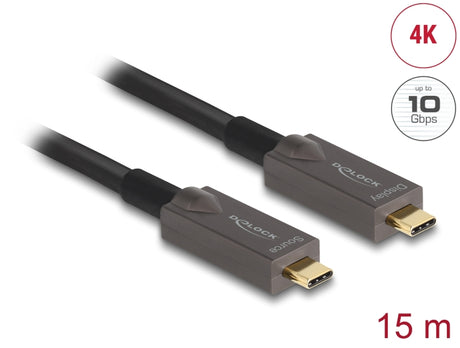 Delock 84179 Active Optical Usb-C™ Video + Data + Pd Cable 15 M