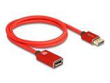 Delock 81081 Displayport Extension Cable 8K 60 Hz 1 M Red Metal Without Latch