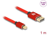 Delock 81094 Mini Displayport To Displayport Cable 8K 60 Hz 1 M Red Metal